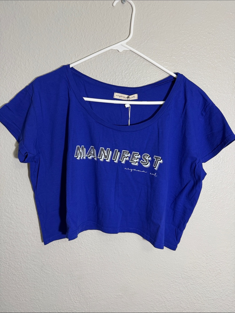 Manifest Blue Crop Tee - Unknown Brand